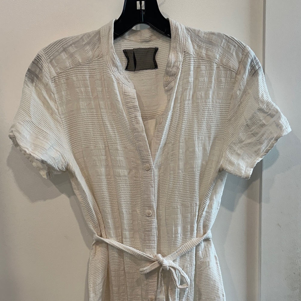 Reformation White Button-Up Midi Dress
